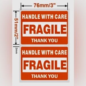 Fragile Handle With Care Stickers (100 pack)